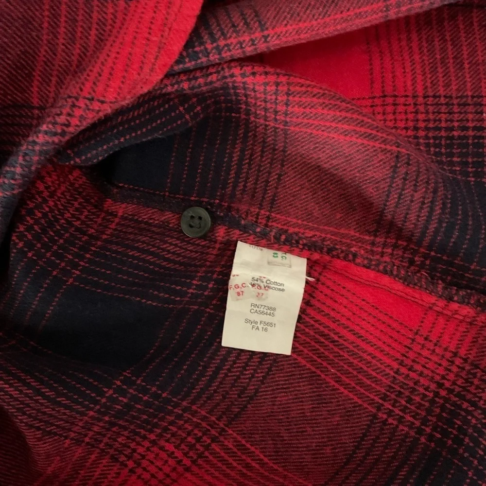 Madewell Classic Ex-Boyfriend Flannel Shirt Red/Blue Wilder Plaid Women’s Sz XS - Picture 13 of 14